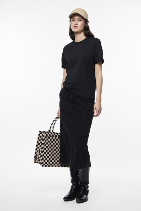 Pieces pcria ss fold up solid tee noos bc